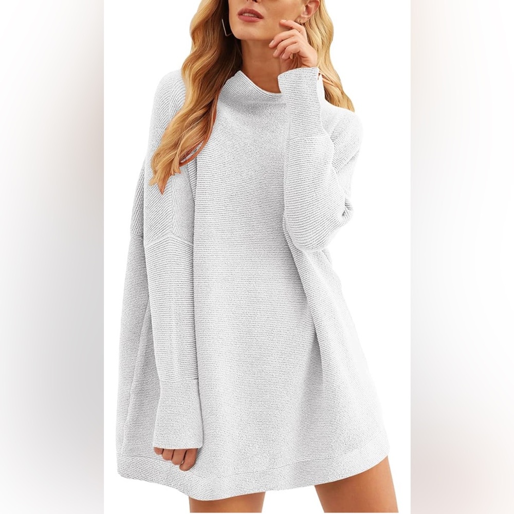 ANRABESS Women Oversized Casual Loose Turtleneck Long Sleeve Slouchy